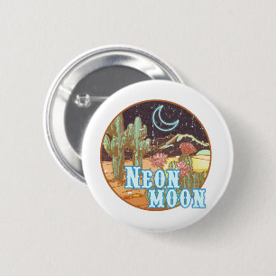 Badge Rond 5 Cm Neon Moon Retro Ouest