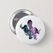 Badge Rond 5 Cm néon octopique (Devant & derrière)