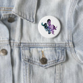Badge Rond 5 Cm néon octopique (En situation)