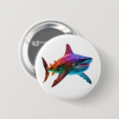 Badge Rond 5 Cm Neon Spectrum Shark (Devant & derrière)