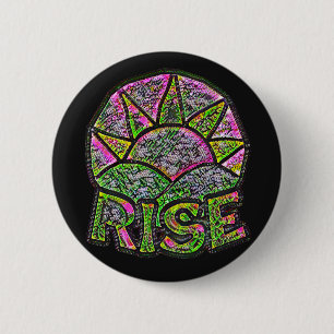 Badge Rond 5 Cm Neon Sun Rise ~ Message de mise à niveau