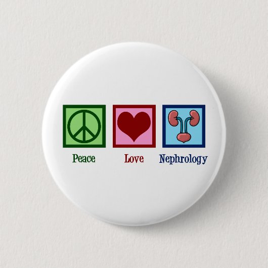 Badge Rond 5 Cm Nephrologist Peace Love Nephrology Office (Devant)