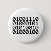 BADGE ROND 5 CM NERD BINAIRE (Devant)