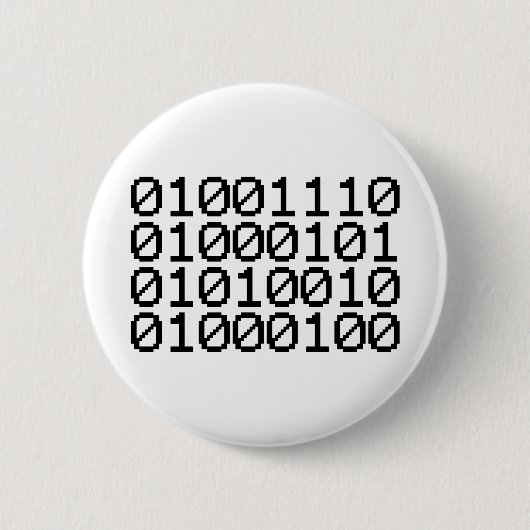 BADGE ROND 5 CM NERD BINAIRE (Devant)