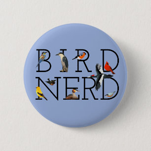Badge Rond 5 Cm Nerd d'oiseaux