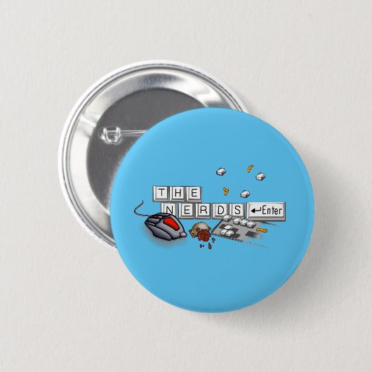 Badge Rond 5 Cm Nerds - PC Master Race Pin (Devant & derrière)