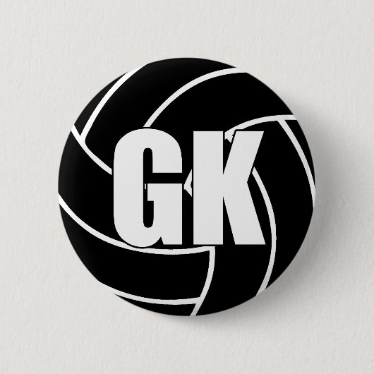 Badge Rond 5 Cm Netball Objectif Keeper GK (Devant)