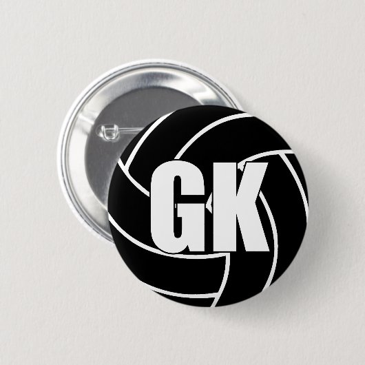 Badge Rond 5 Cm Netball Objectif Keeper GK (Devant & derrière)