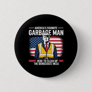 Badge Rond 5 Cm Nettoyage de Donald Trump, partisan républicain de