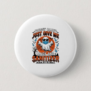 Badge Rond 5 Cm Nettoyant Halloween Masque de Fantôme Drôle Bonbon