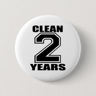 Badge Rond 5 Cm nettoyez deux ans de noir