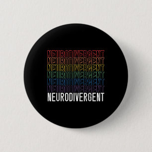 Badge Rond 5 Cm Neurodivergent Neurodiversité Rainbow Adhd Asd