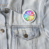 Badge Rond 5 Cm Neurodiversité Autisme Acceptation Rainbow Mandala (En situation)