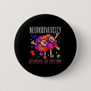 Badge Rond 5 Cm Neurodiversité cerveau asd adhd sensibilisation au