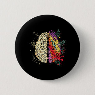 Badge Rond 5 Cm Neurodiversité Cerveau Santé mentale Autisme Lauré