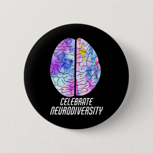 Badge Rond 5 Cm Neurodiversité Individualité Dyslexie Sensibilisat