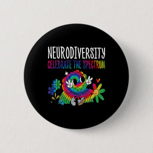 Badge Rond 5 Cm Neurodiversité Sensibilisation sur l'autisme Cerve