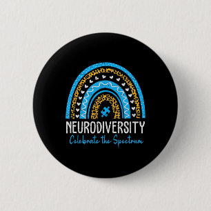 Badge Rond 5 Cm Neurodiversité Spectre Autisme Asd Adhd Rainbow Le
