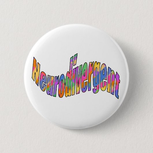 Badge Rond 5 Cm Neurodivertissement typographie Neurodiversité Sen (Devant)