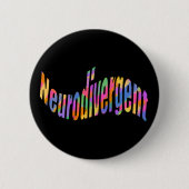 Badge Rond 5 Cm Neurodivertissement typographie Neurodiversité Sen (Devant)