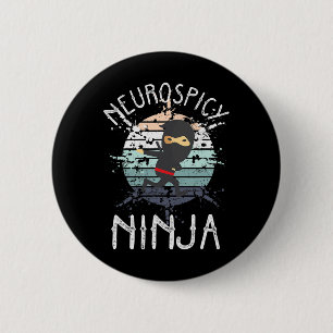 Badge Rond 5 Cm Neurospicy Ninja Sensibilisation sur l'autisme Neu