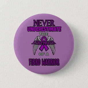 Badge Rond 5 Cm Never...Fibro Warrior