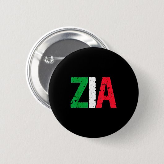 Badge Rond 5 Cm New Aunt Italian Zia Italian American Aunt Gift (Devant & derrière)