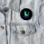 Badge Rond 5 Cm New Blue Gay Male Mlm Pride Flag, Astrology Cat (En situation)