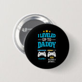 Badge Rond 5 Cm New Dad Fathers Day Leveled Up To Daddy 2026 Level (Devant & derrière)