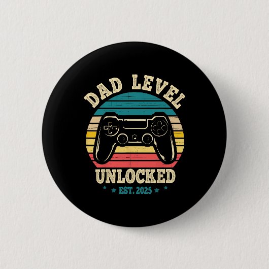 Badge Rond 5 Cm New Daddy I Leveled Up To Dad Mens Pregnancy Idea  (Devant)