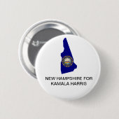 Badge Rond 5 Cm New Hampsh pour Kamala Harris Président 2024 Butto (Devant & derrière)