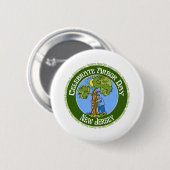 Badge Rond 5 Cm New Jersey de journée de l'arbre (Devant & derrière)