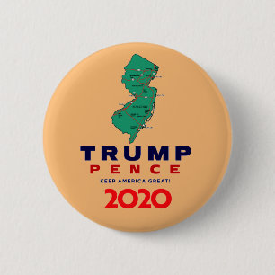 Badge Rond 5 Cm New Jersey pour Trump Pence 2020