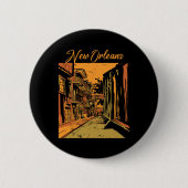Badge Rond 5 Cm New Orleans Louisiana Souvenir Bourbon Street (Devant)