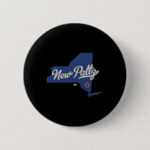 Badge Rond 5 Cm New Paltz New York Ny Map (Devant)