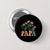 Badge Rond 5 Cm New Papa Wildflower First Birthday & Baby Show (Devant & derrière)