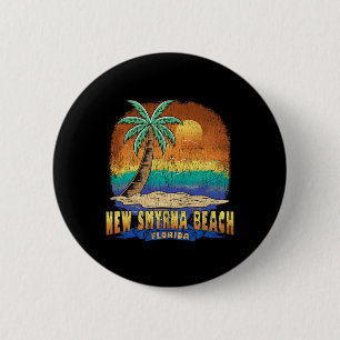 Badge Rond 5 Cm New Smyrna Beach Floride Vintage désorganisé Souve