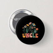 Badge Rond 5 Cm New Uncle Wildflower First Birthday & Baby Sho (Devant & derrière)