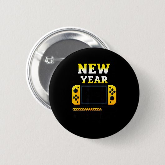 Badge Rond 5 Cm New Year 2026 Loading Gaming Controller New Years (Devant & derrière)