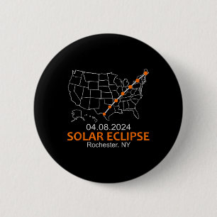 Badge Rond 5 Cm New York 2024 Éclipse solaire totale
