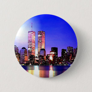 Badge Rond 5 Cm New York City la nuit