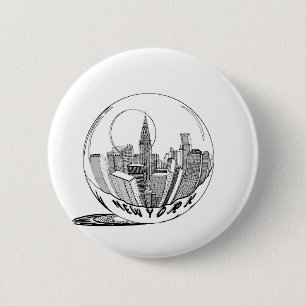 Badge Rond 5 Cm New York dans une boule de verre
