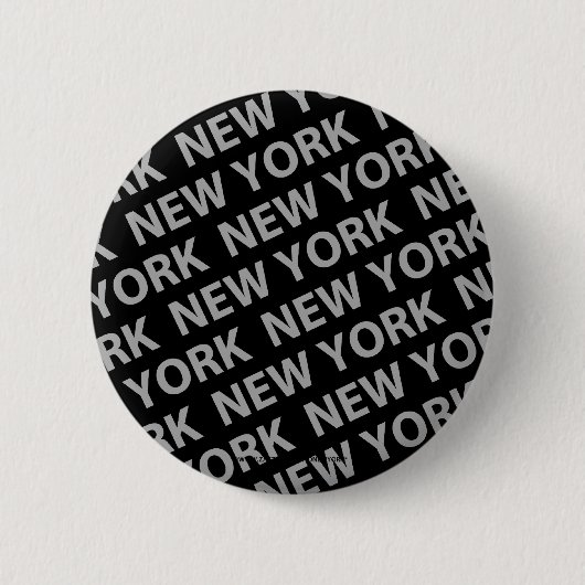 Badge Rond 5 Cm New York Motif Grey (Devant)