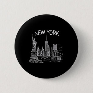 Badge Rond 5 Cm New York pour hommes femmes Ny City Vintage Urbain