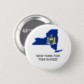 BADGE ROND 5 CM NEW YORK POUR TOM SUOZZI GOVERNOR BUTTON (Devant & derrière)