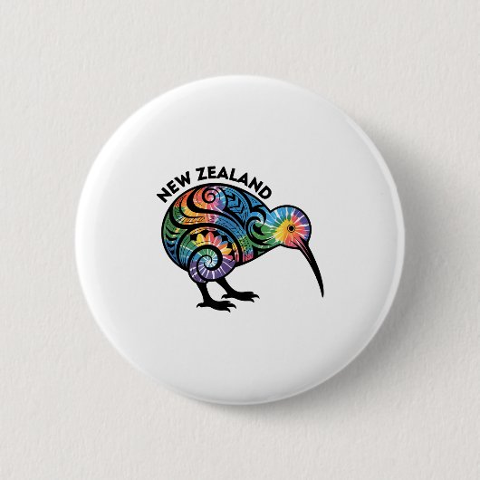 Badge Rond 5 Cm New Zealand Kiwi Bird (Devant)