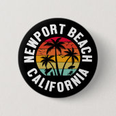 Badge Rond 5 Cm Newport Beach, Californie (Devant)