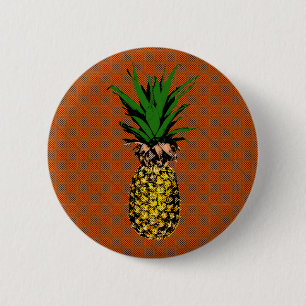 Badge Rond 5 Cm Newsprint ananas