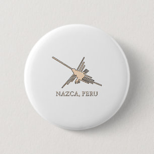 Badge Rond 5 Cm Newsprint de Nazca Hummingbird