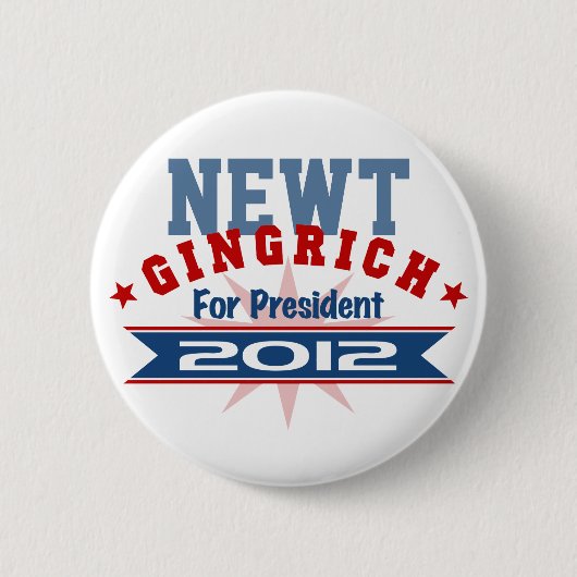 Badge Rond 5 Cm Newt Gingrich 2012 (Devant)